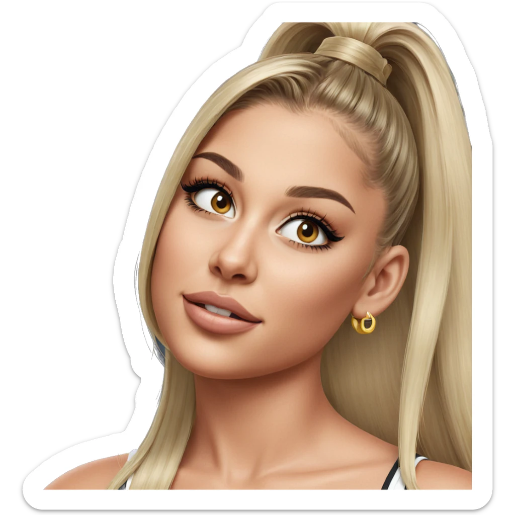 blonde girl with ponytail portrait sticker