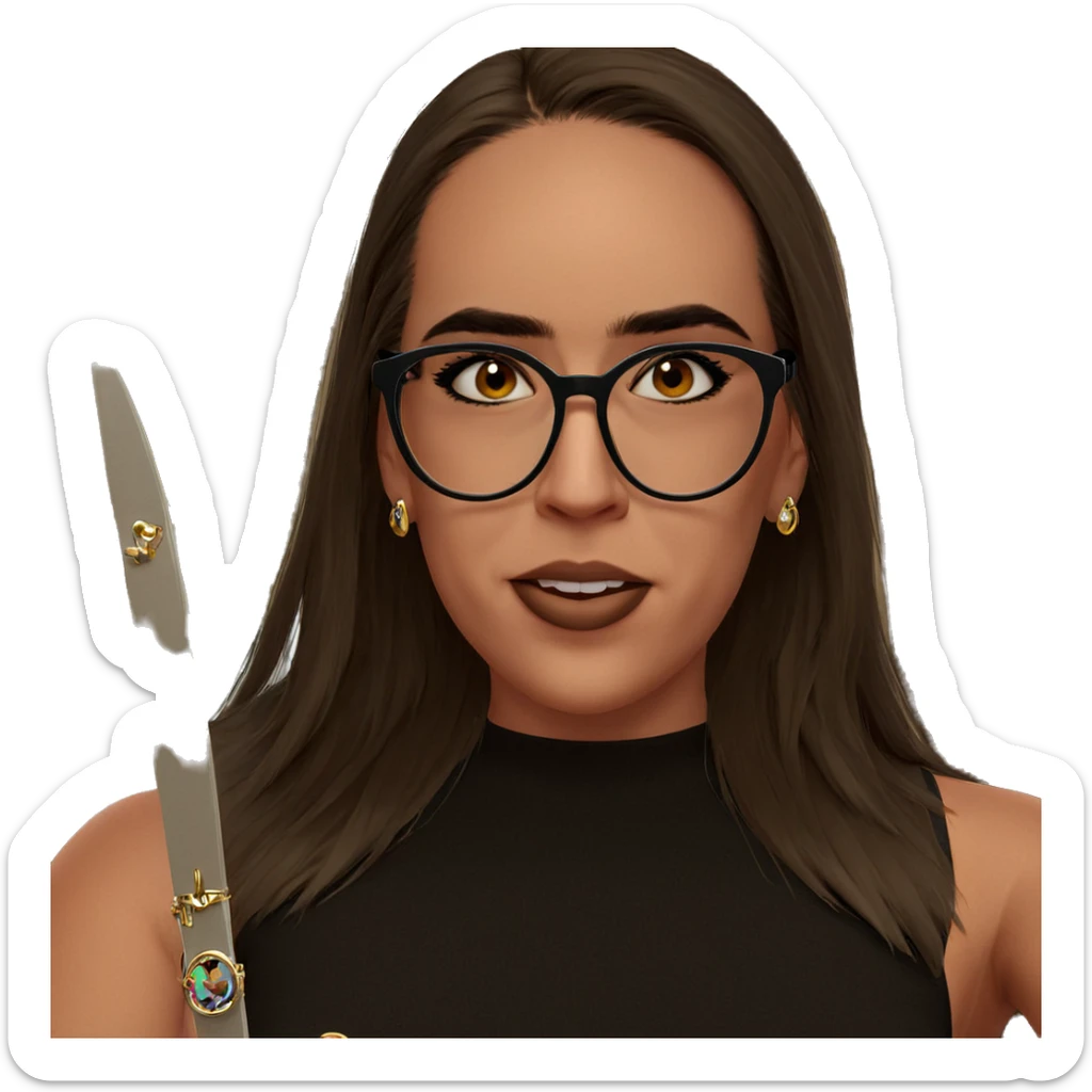 girl with glasses and jewelry sticker