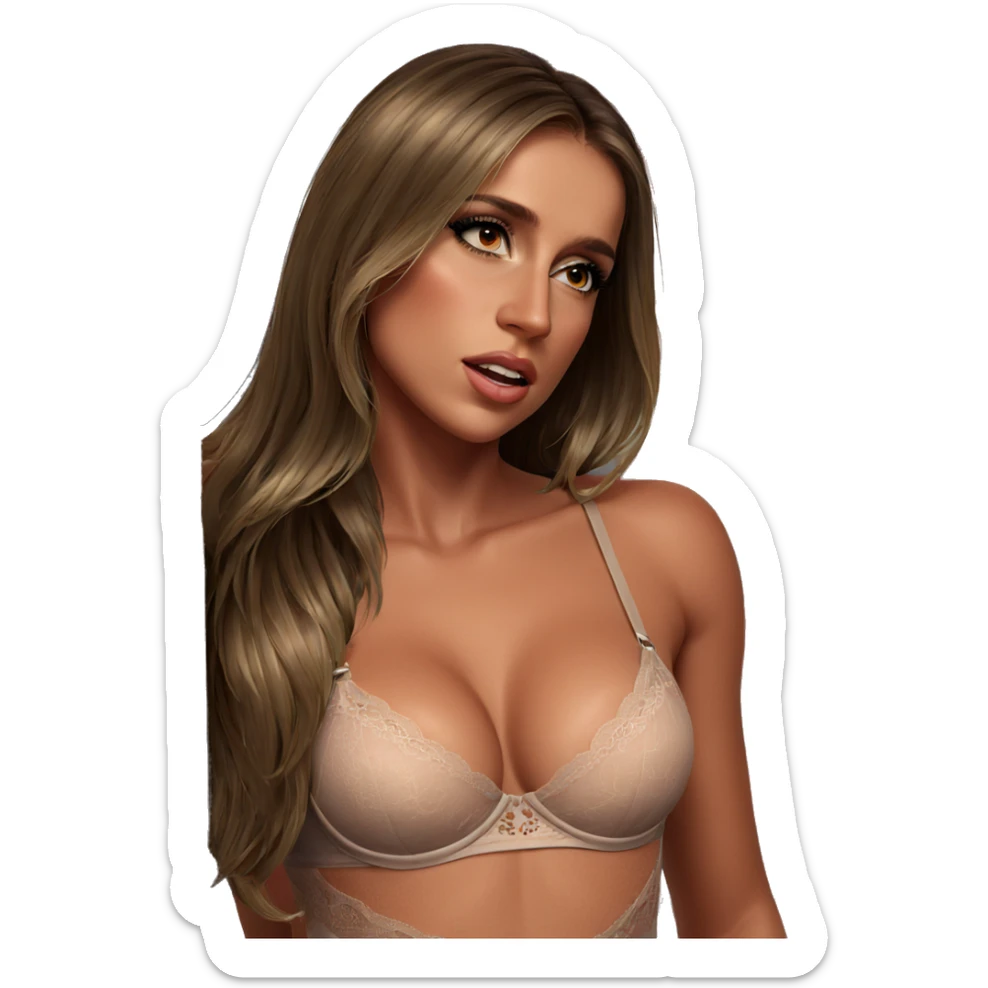 realistic solo girl in lingerie sticker