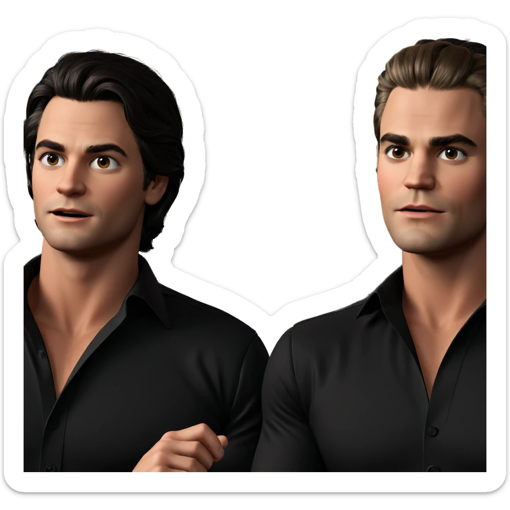 retro style boys in black sticker