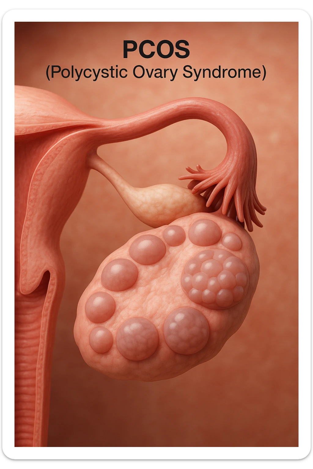 Ovulazione assente  in 3D immagine medica donna pcos sticker