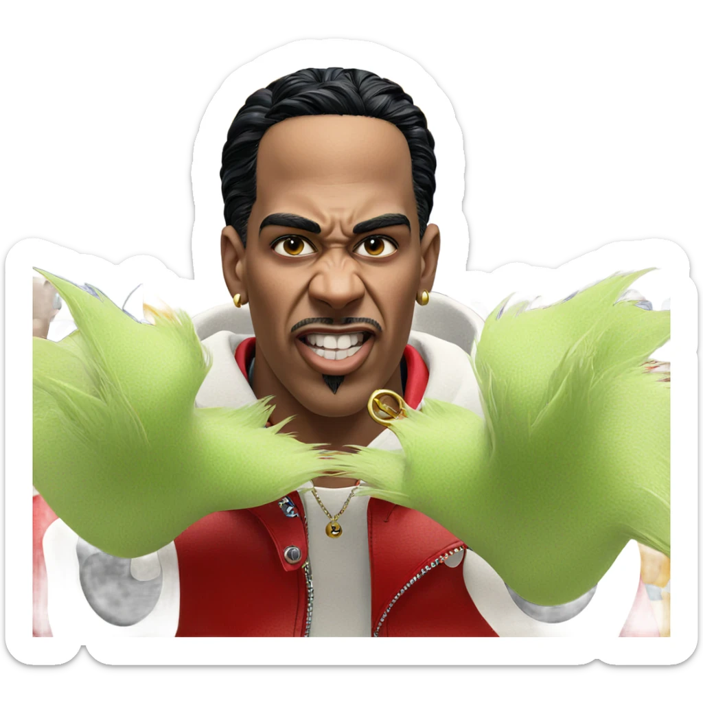 boy with black hair and earrings sticker