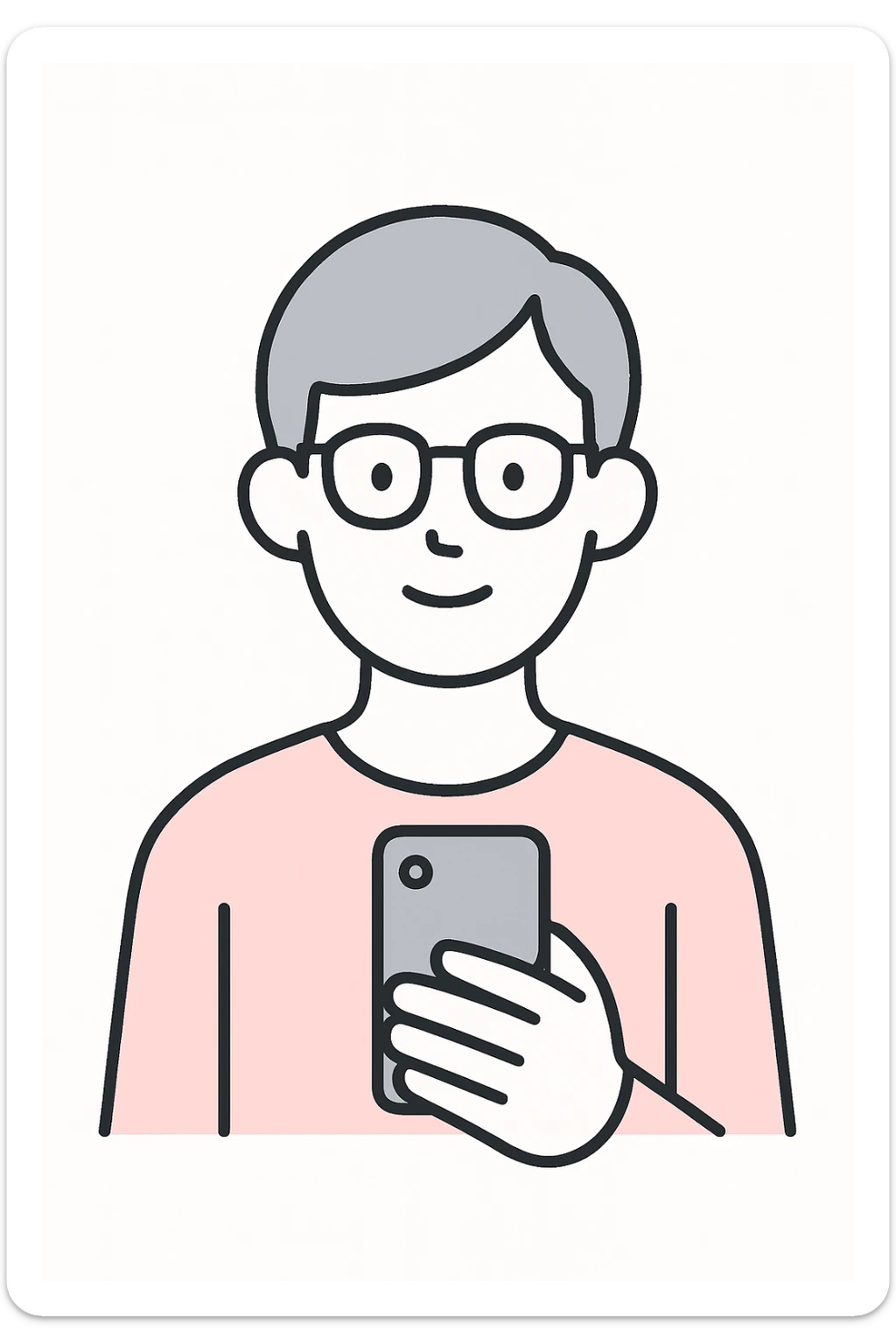 self-portrait in a pink color scheme, minimalist and modern sticker