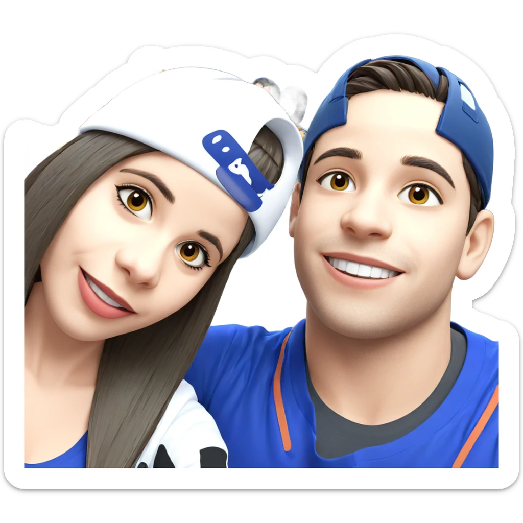 girl with boys smiling sticker