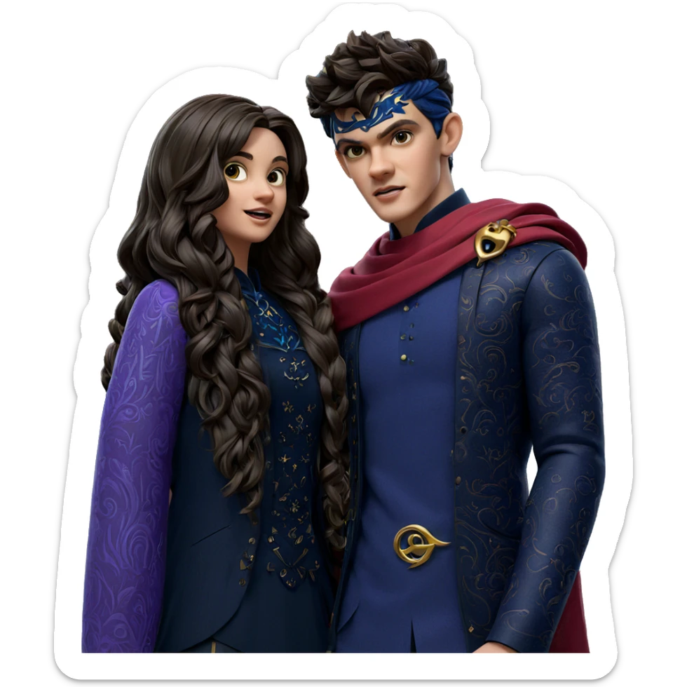 enchanted duo with intricate styles sticker