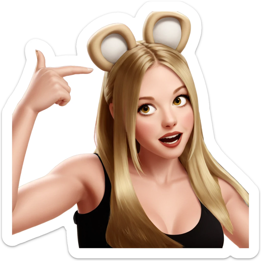 blonde girl with animal ears sticker