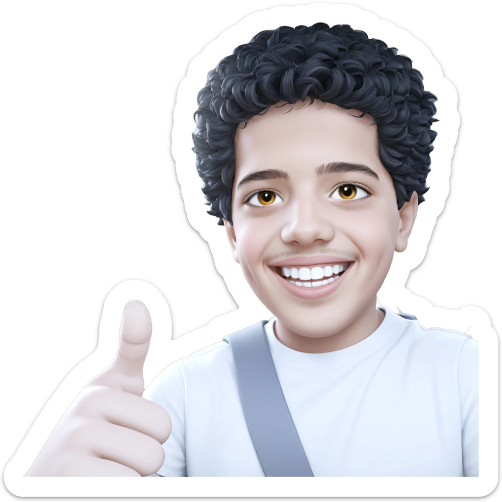 smiling boy in car interior sticker