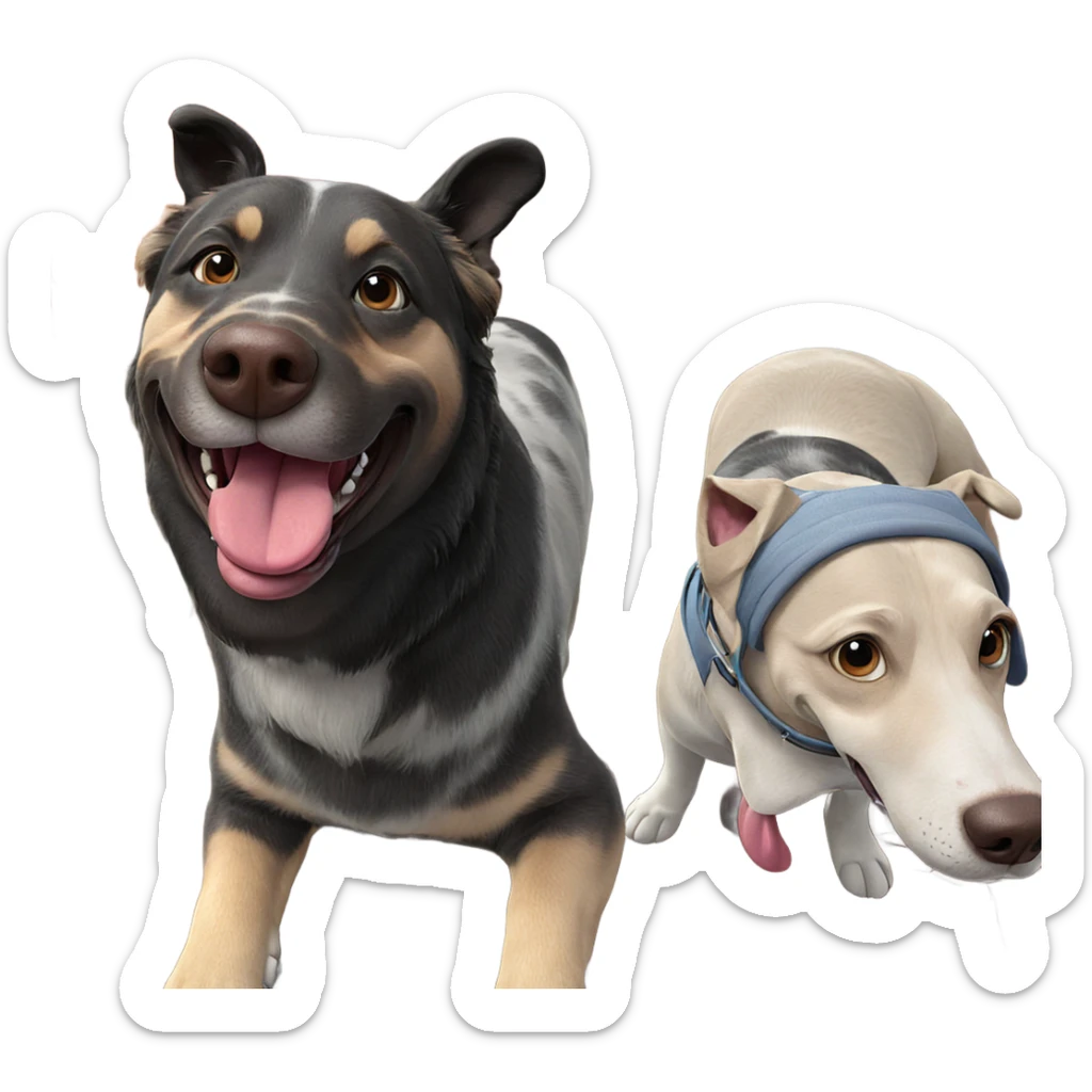 playful dog showing tongue sticker