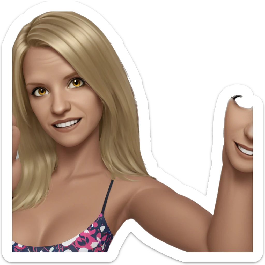 smiling girl with blonde hair sticker