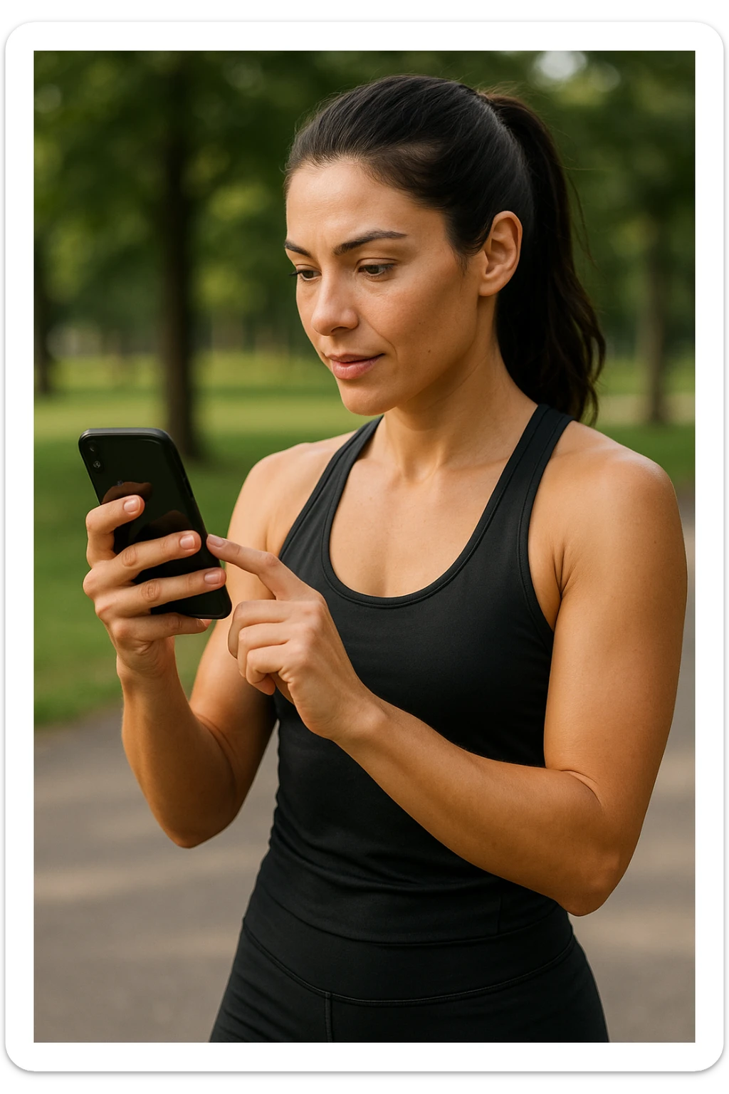 Donna sportiva che usa app contacalorie come myfitnesspal sticker