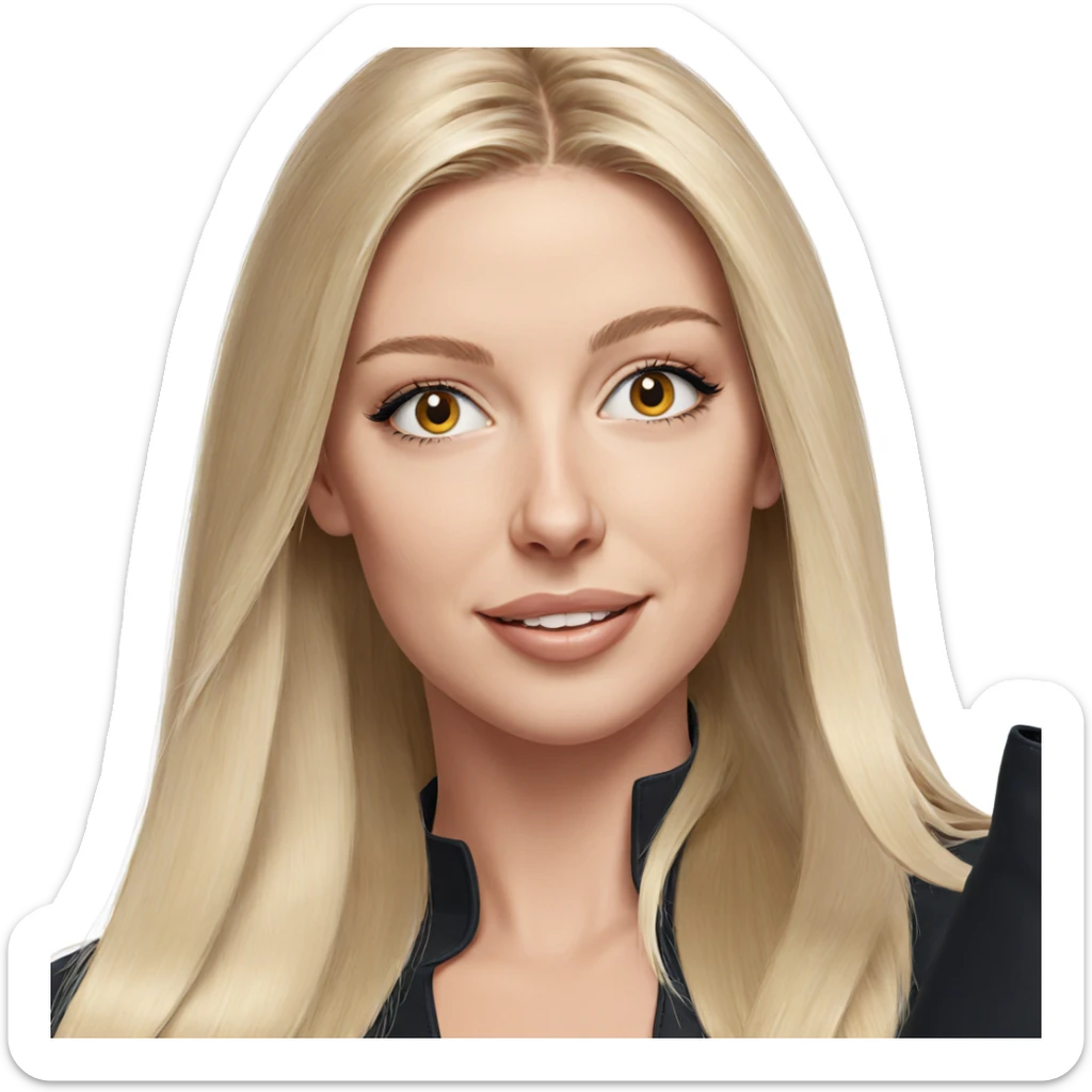 smiling blonde girl portrait sticker