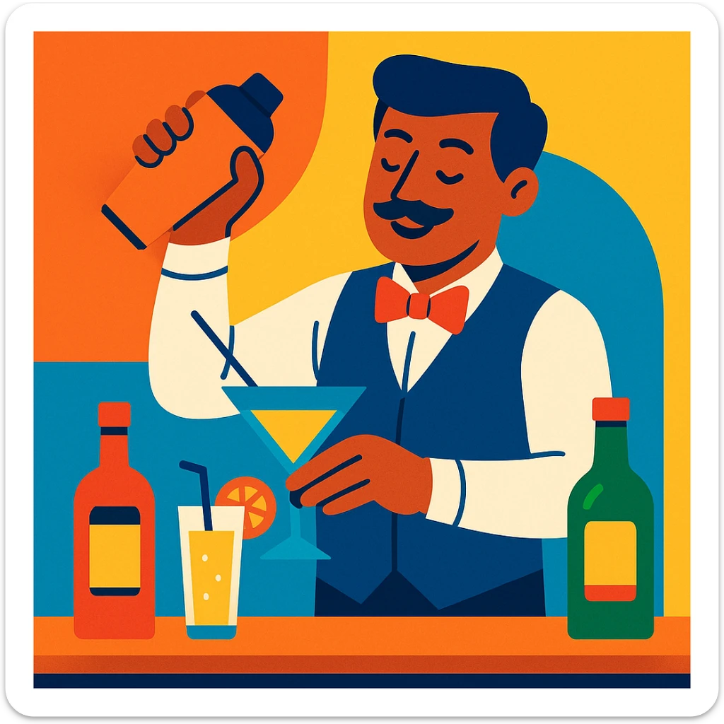 bartender mixing drinks sticker