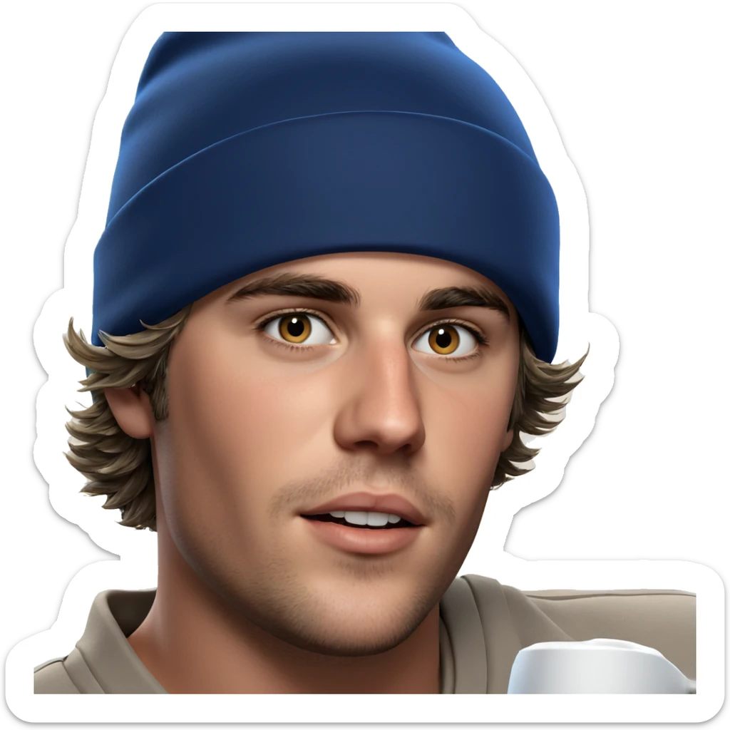 realistic portrait with blue hat sticker