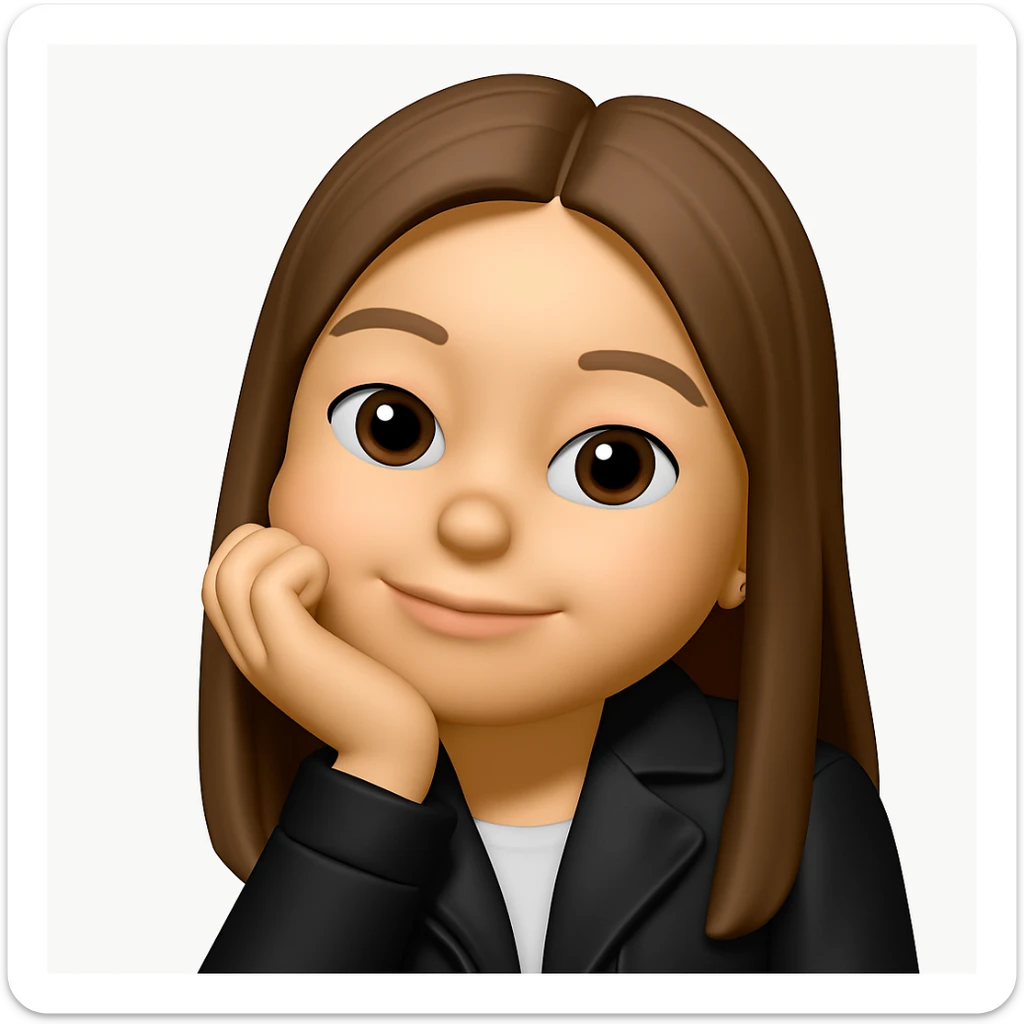 Convert this photo to a 3D emoji in Apple style, preserving the person's identity and expression. The style should resemble Apple's 3D emoji style with smooth, rounded features and vibrant colors, capturing the person's likeness and expression accurately. sticker