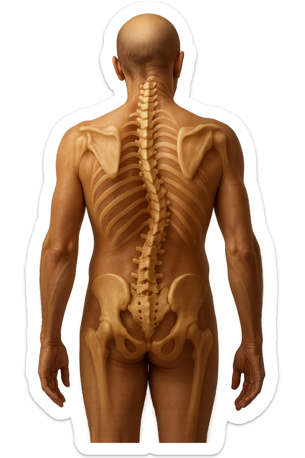 fai immagine identica ma iperrealistico 4k, postura storta con spina dorsale storta sticker