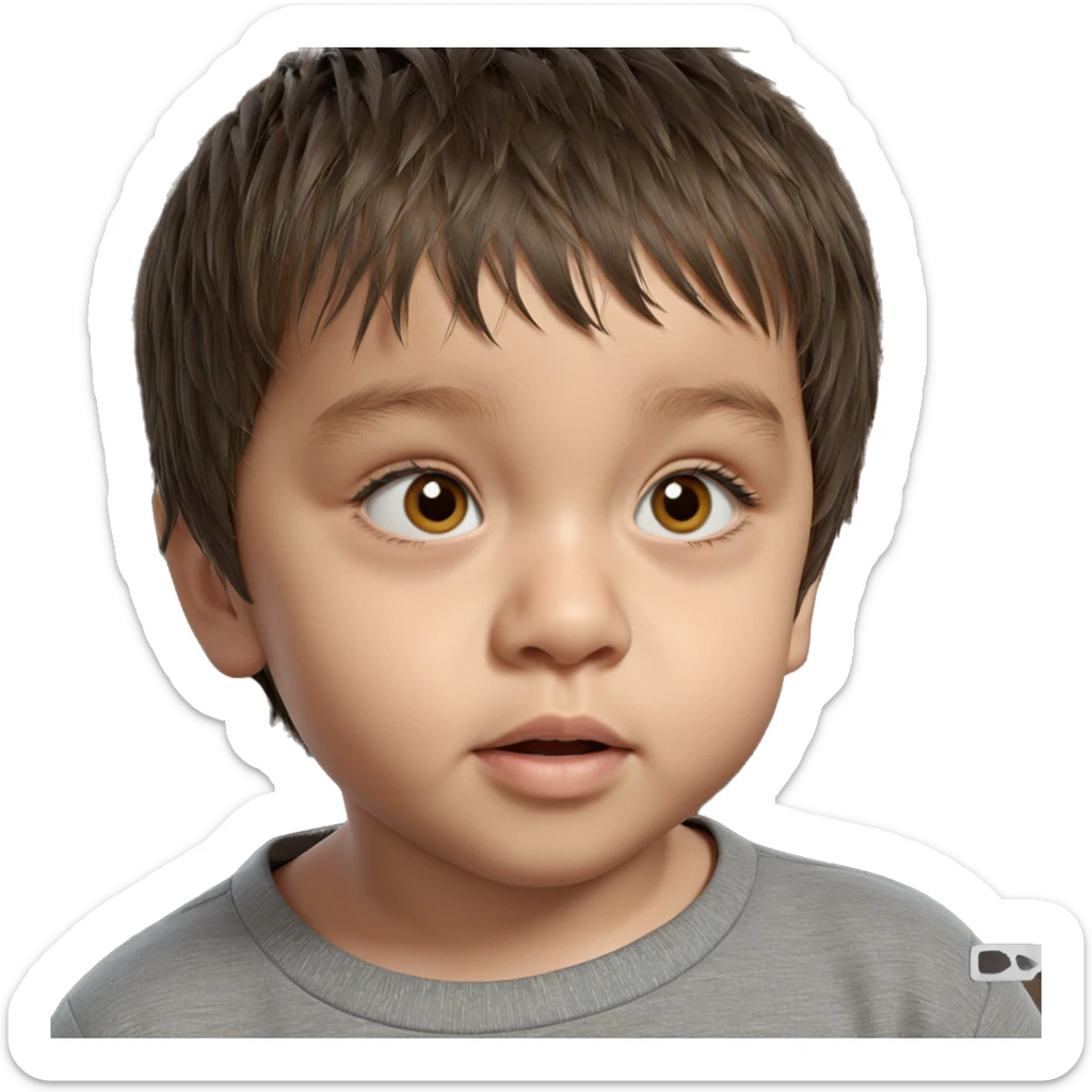 brown haired boy portrait sticker