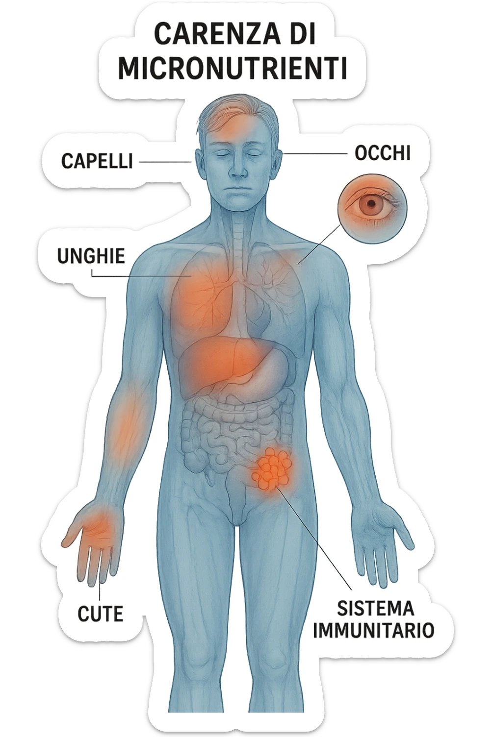 corpo umano in carenza di micronutrienti in italiano sticker