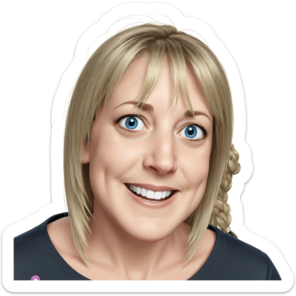 smiling girl with blue eyes sticker