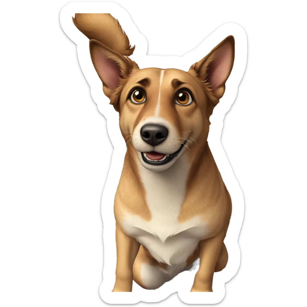 realistic dog on tiled floor sticker