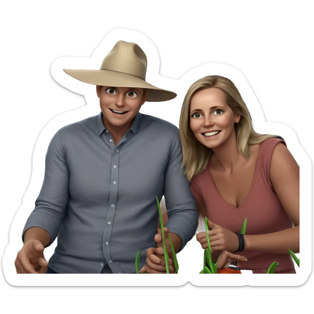 happy girl and boy portrait sticker