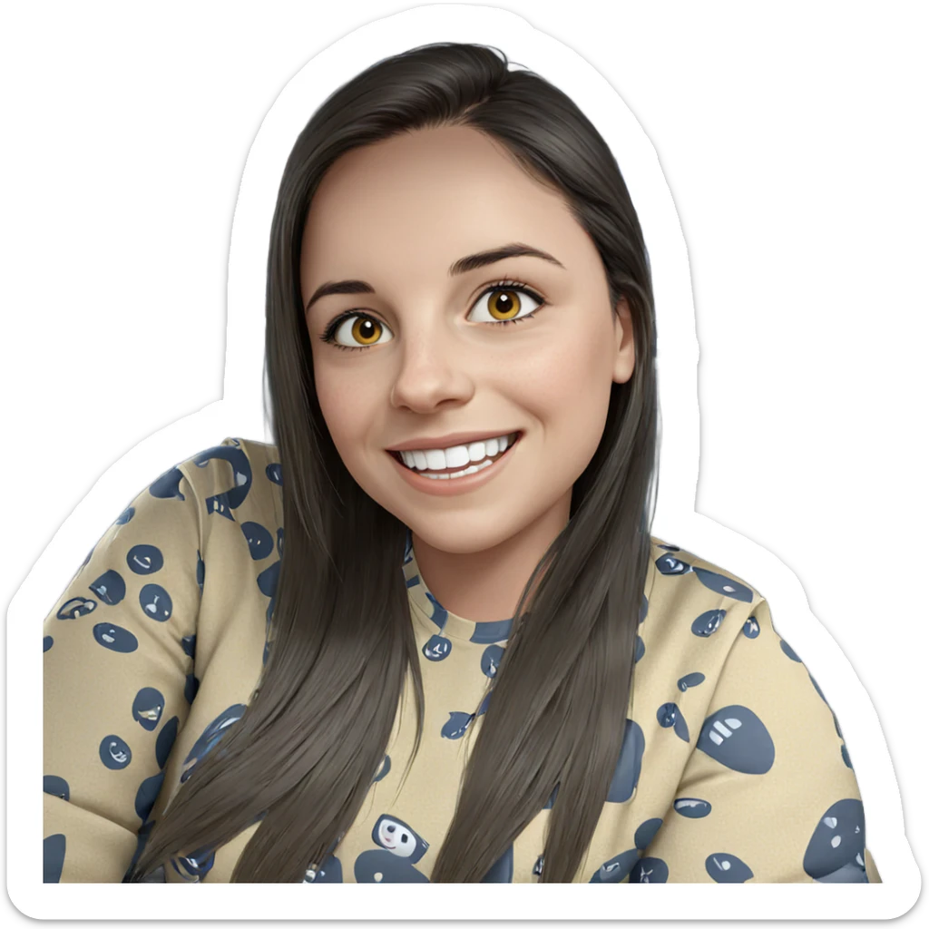 smiling girl in car interior sticker