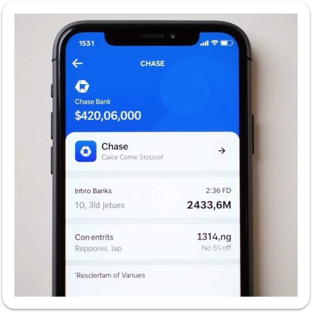 a iphone screenshot showing a chase bank balance of -$420,069,000, "deposit error" sticker