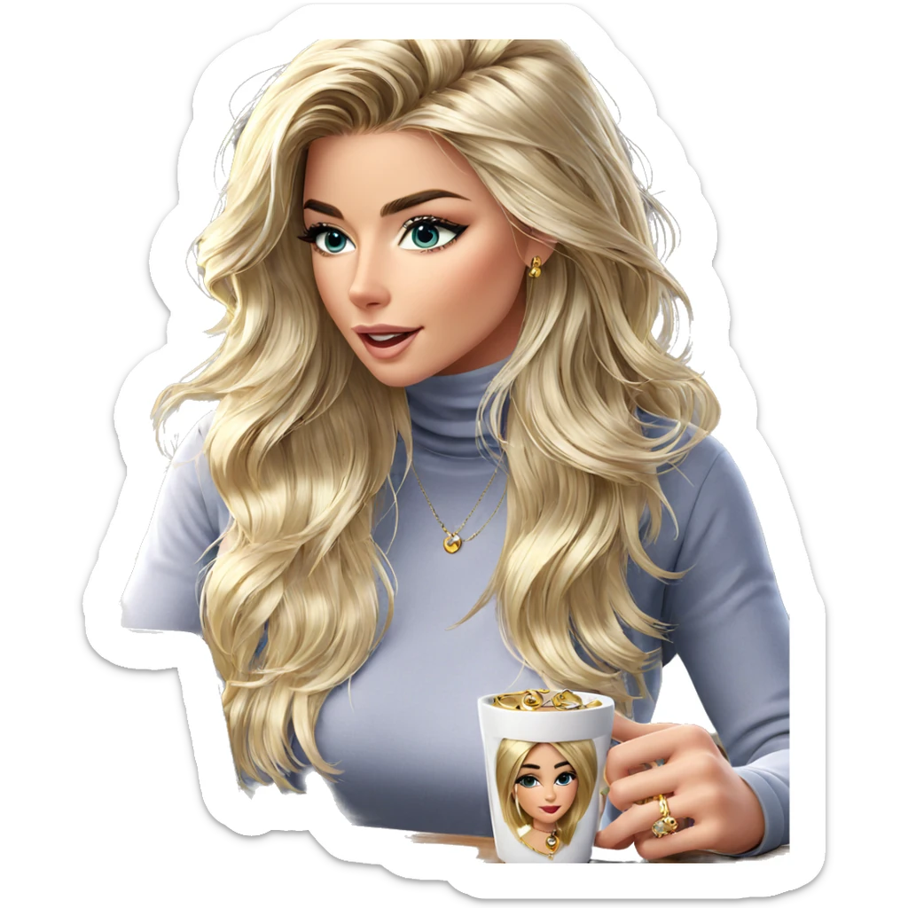 girl with jewelry by window sticker