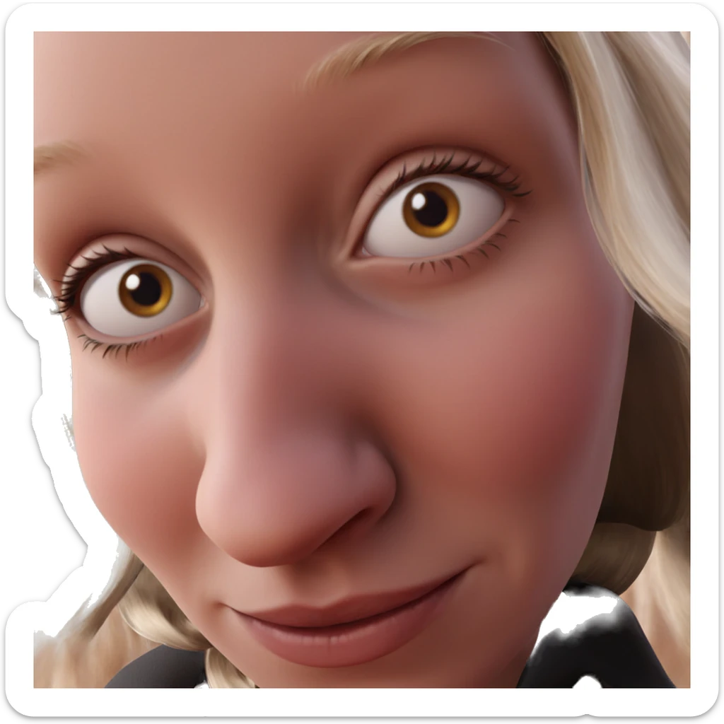 realistic close-up of girl sticker