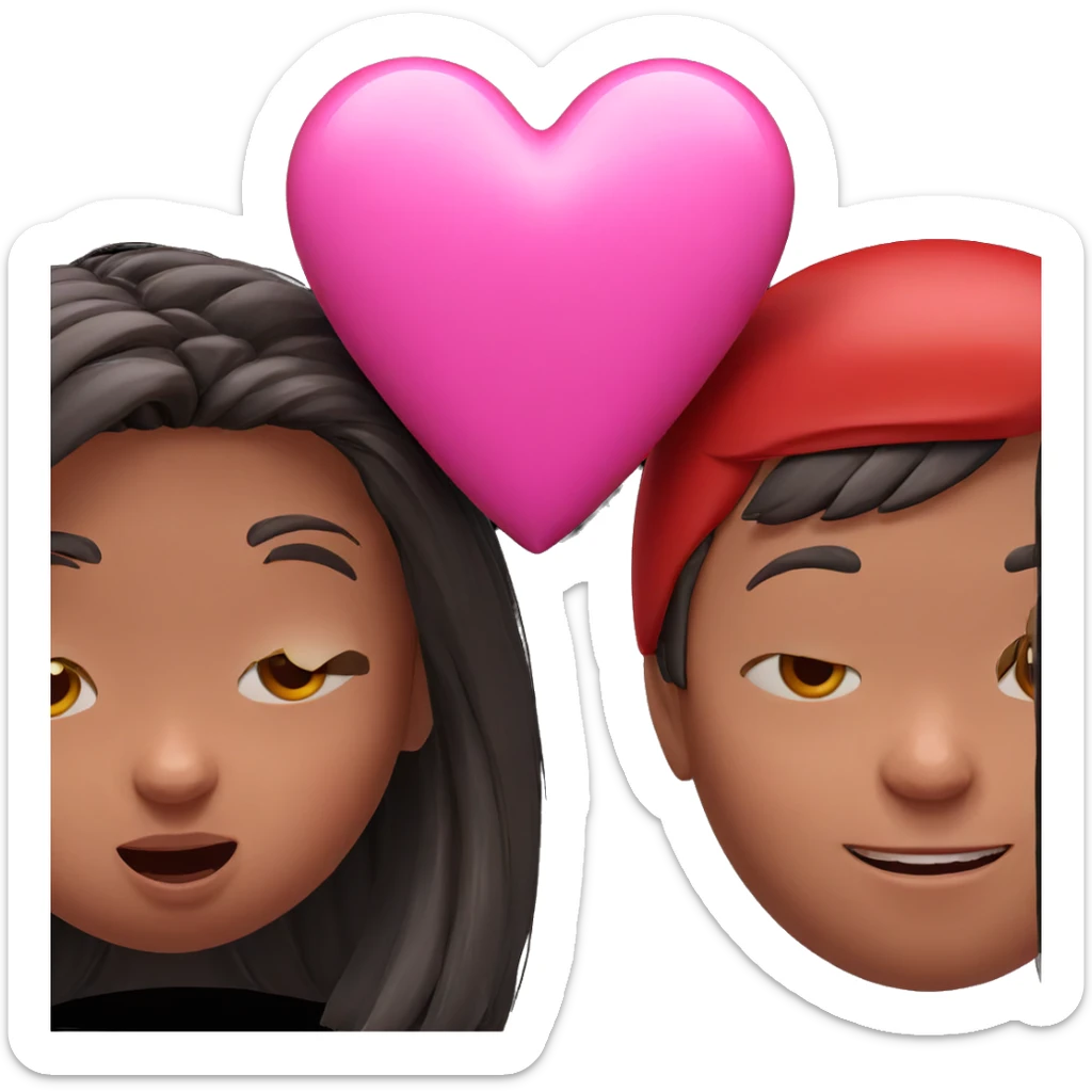 boy and girl with heart sticker