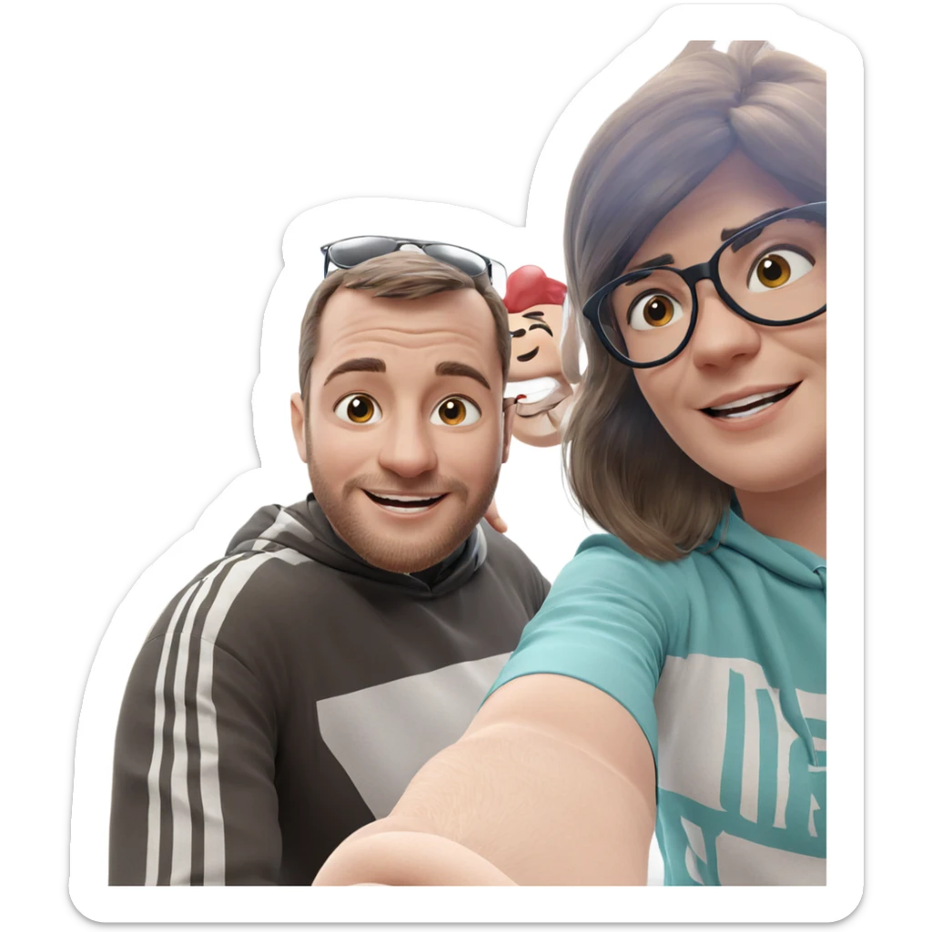 happy couple selfie moment sticker