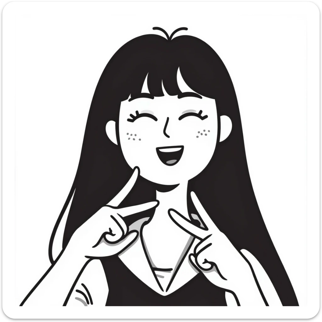 close-up portrait of Jennie from Blackpink, fun and casual sticker