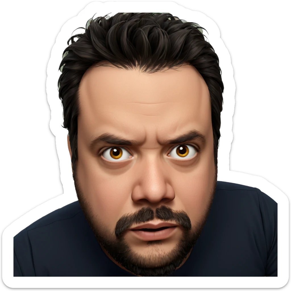 realistic portrait of bearded man sticker