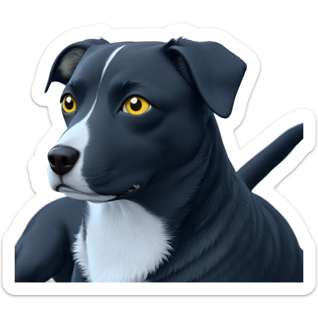 yellow eyed dog in focus sticker