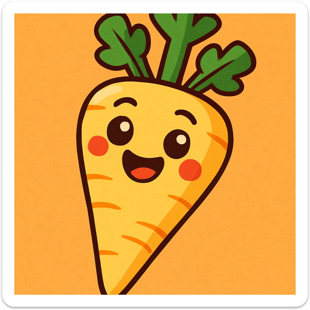 a parsnip, cartoon style sticker