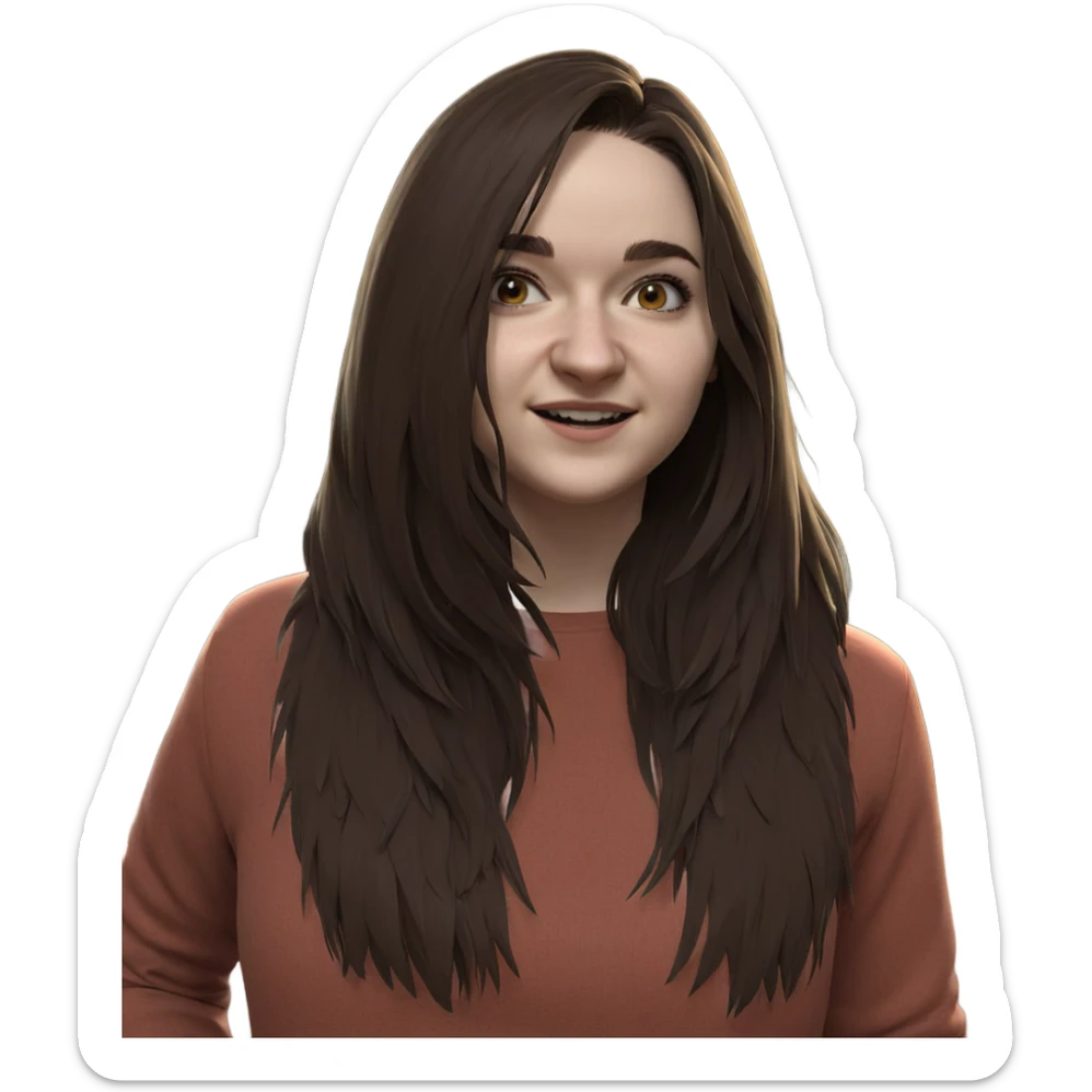 smiling girl under a tree sticker