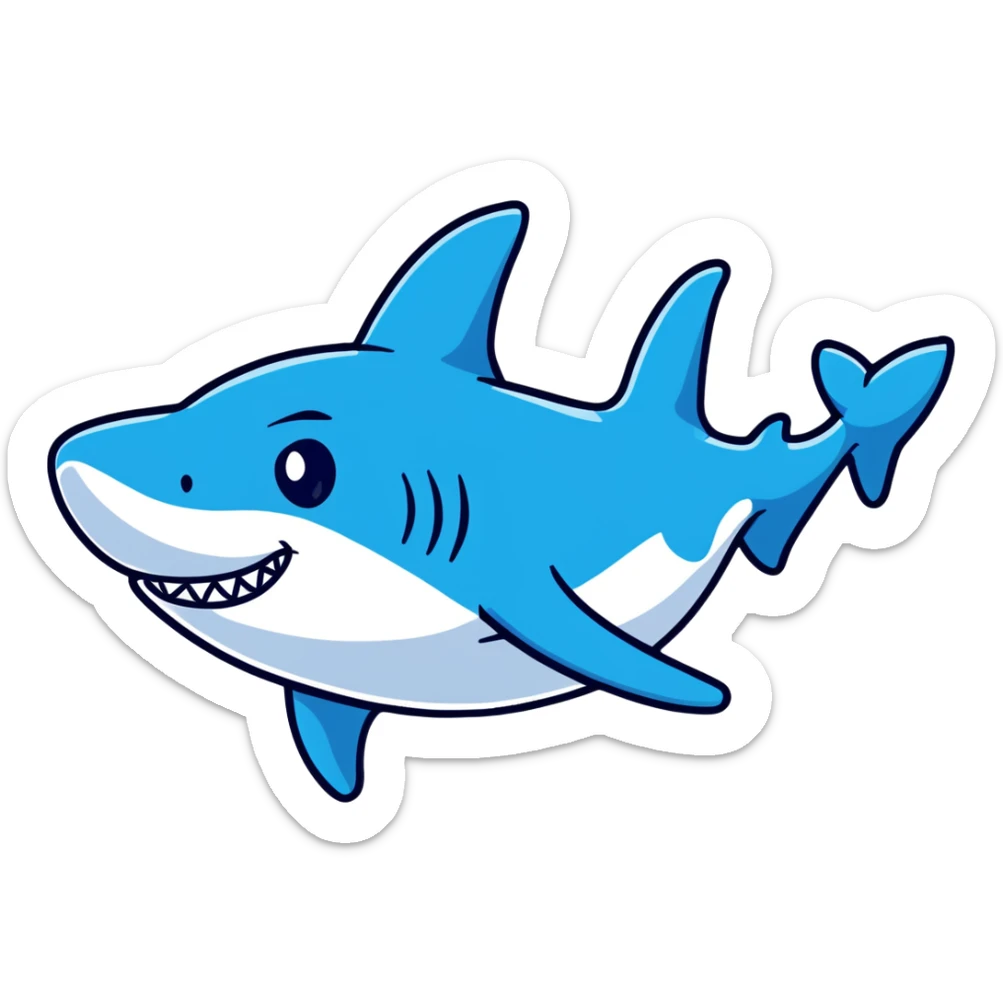 “Tralalelo Tralala — a surreal shark with three legs wearing blue Nike sneakers, running joyfully. Cartoon style, vibrant colors, meme-inspire sticker