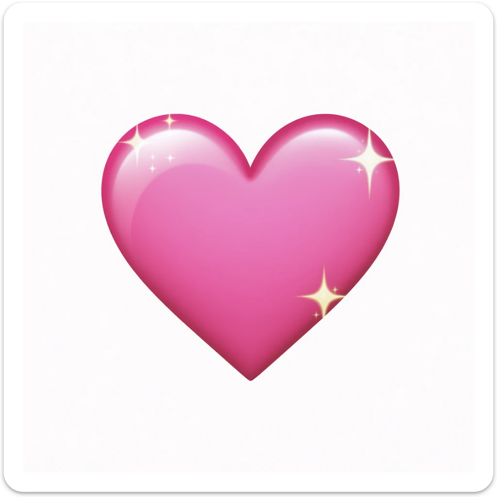 pink heart emoji with sparkles sticker