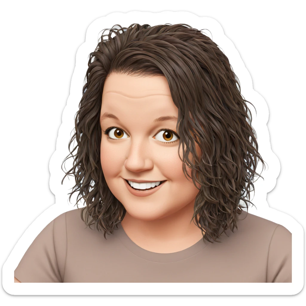 smiling girl with brown hair sticker