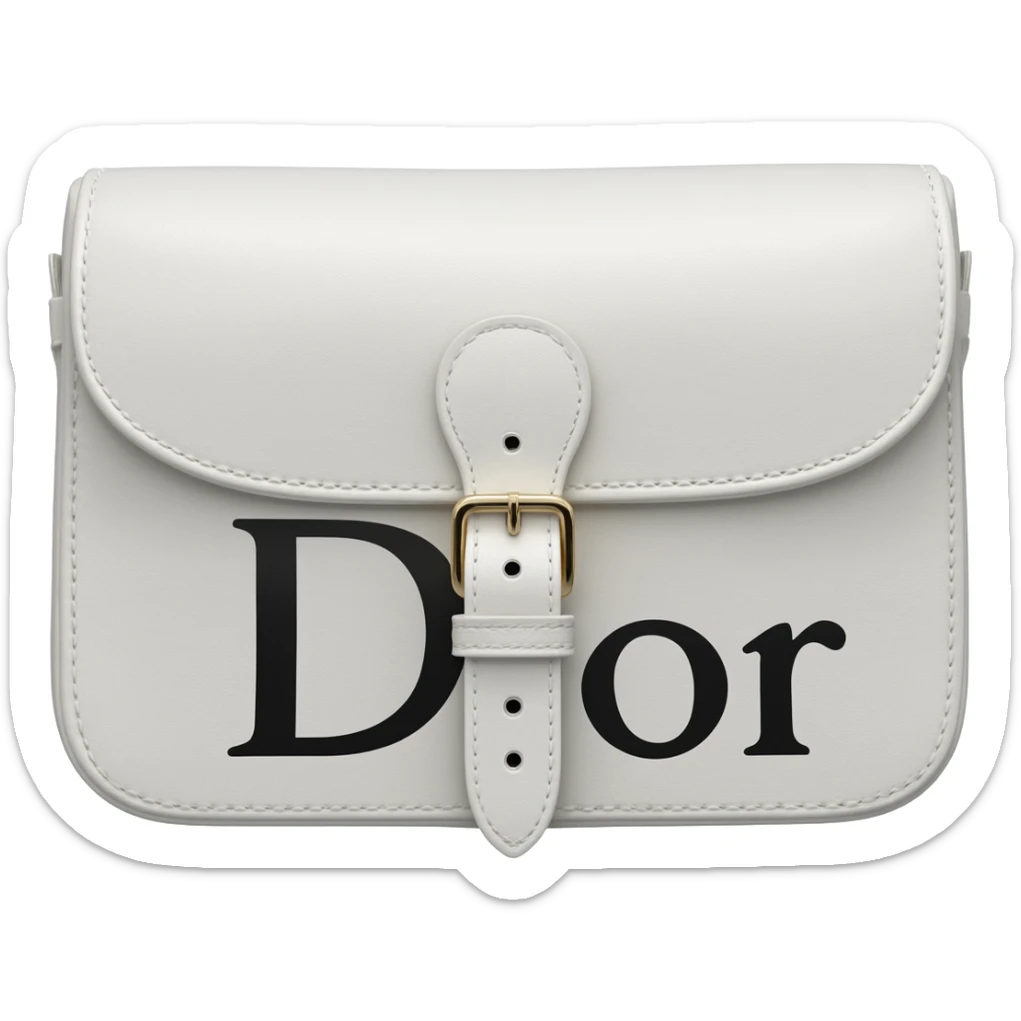 white dior printed saddle bag sticker