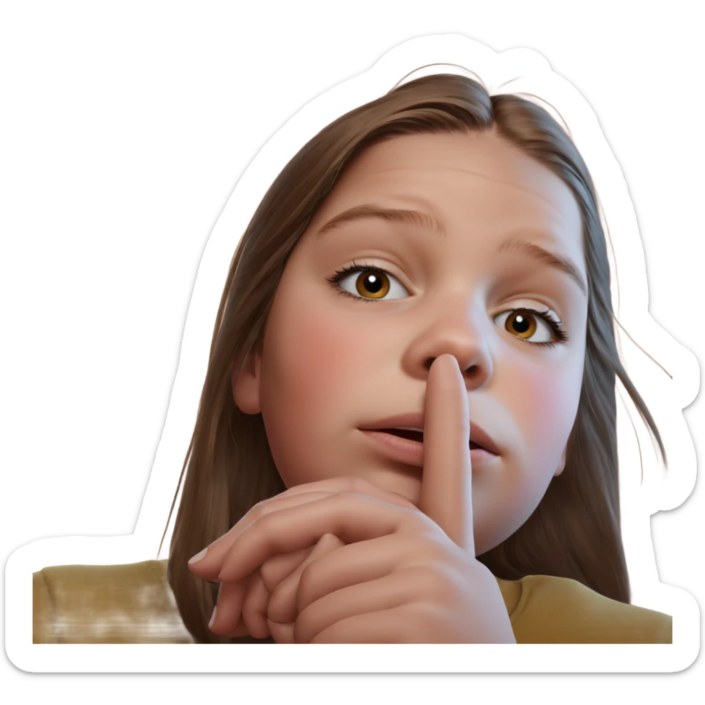 portrait of girl with brown hair sticker