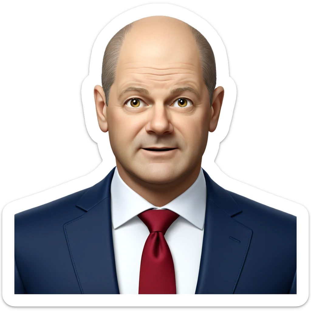 bald man in formal attire sticker