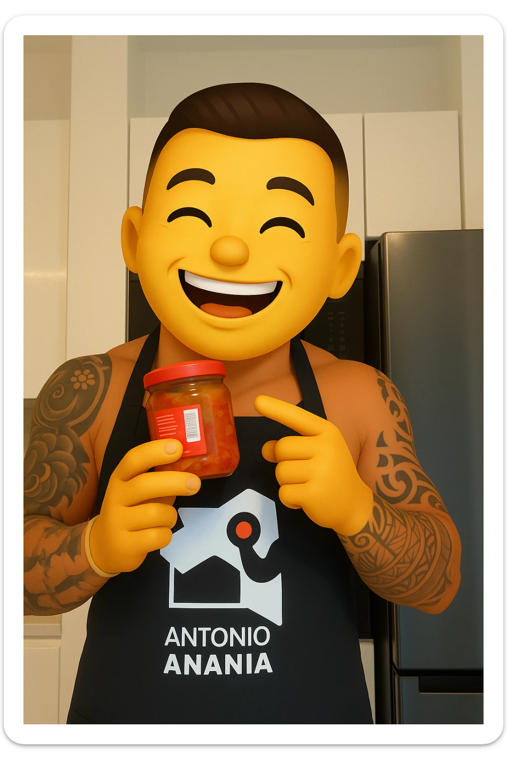 prendi spunto dalla foto Uomo che ride emoji stile iphone sticker