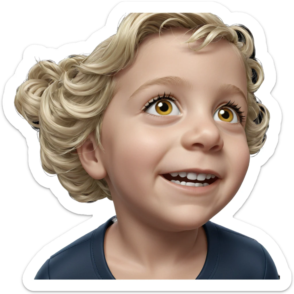 blonde girl portrait on black sticker