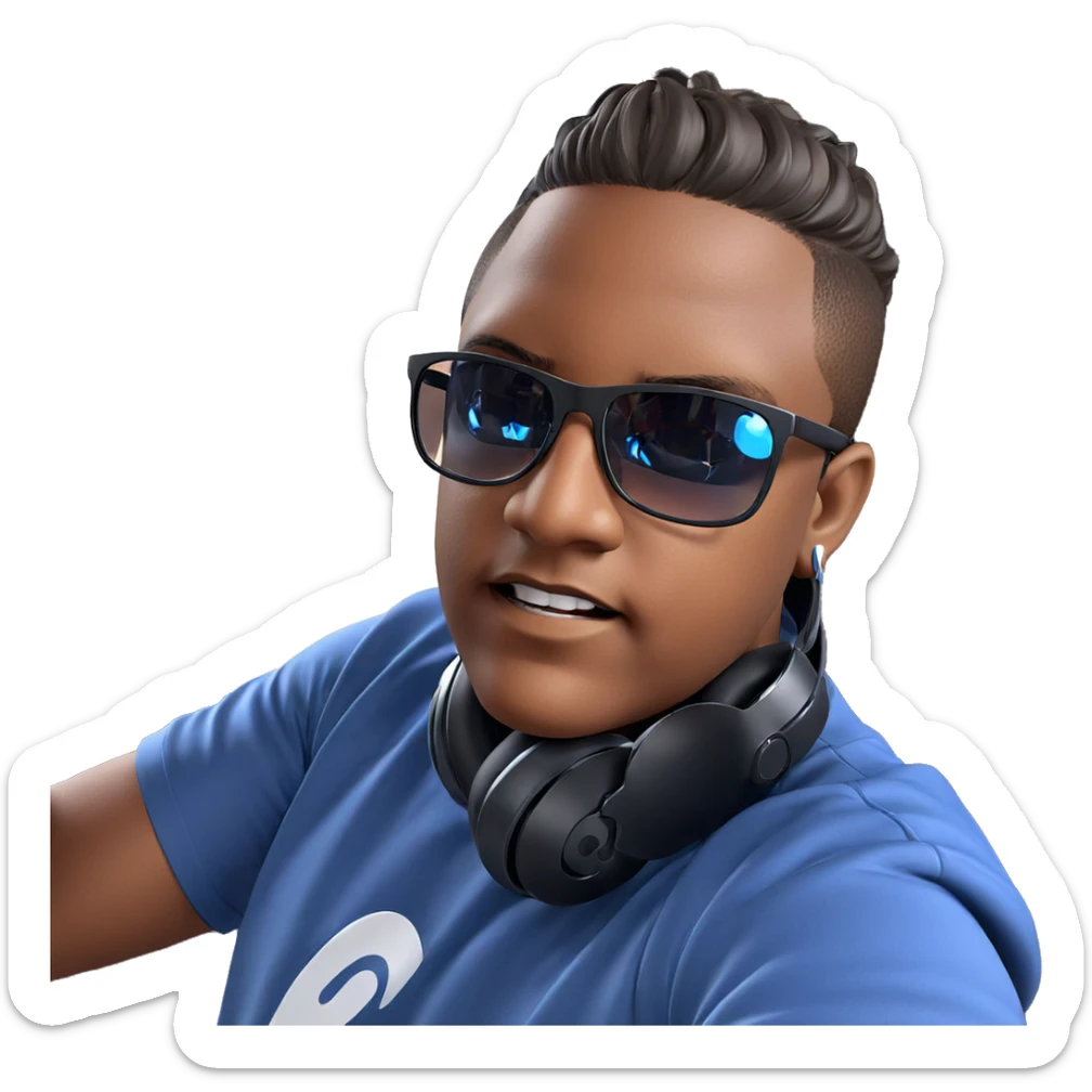 cool vibes with headphones sticker