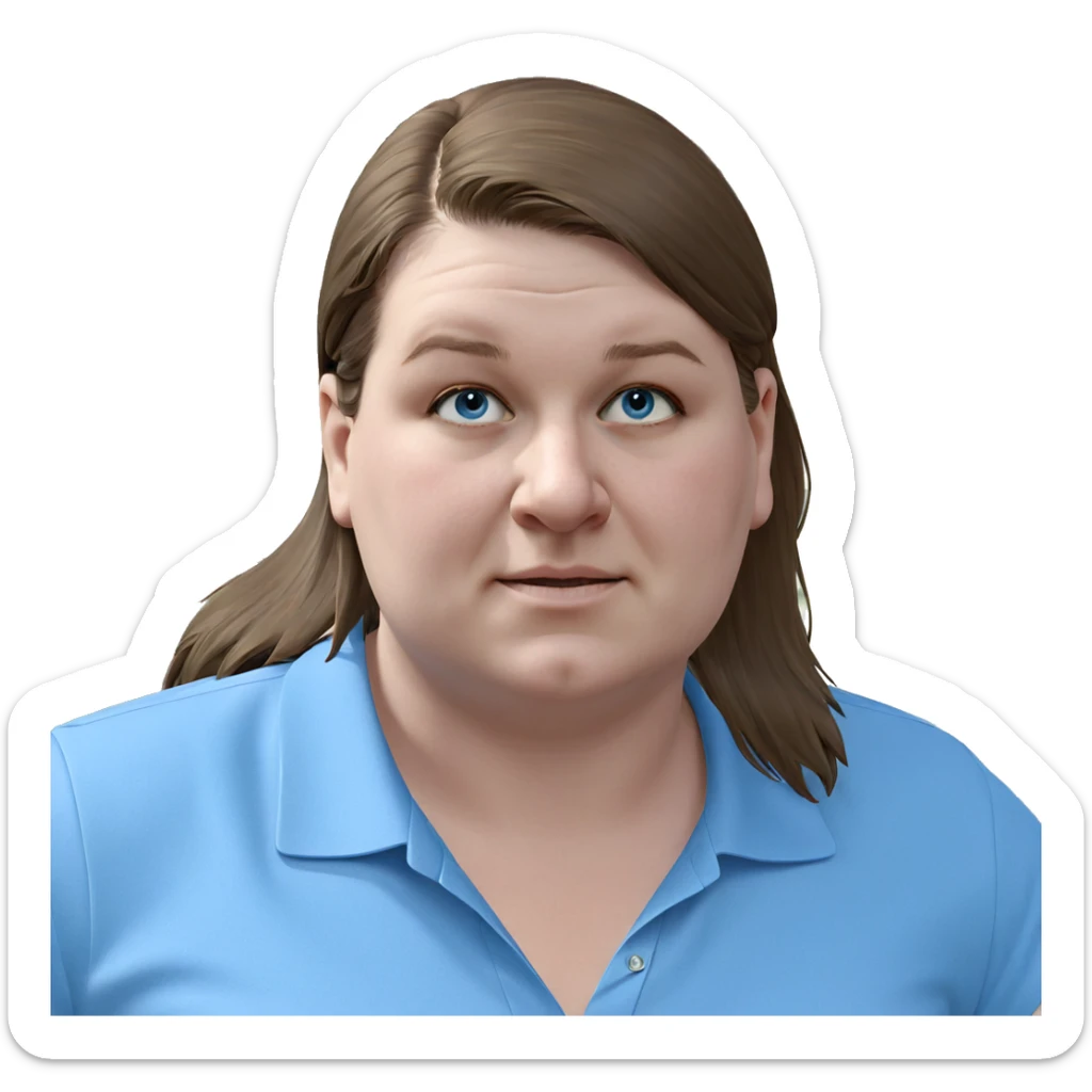 girl in blue shirt outdoors sticker