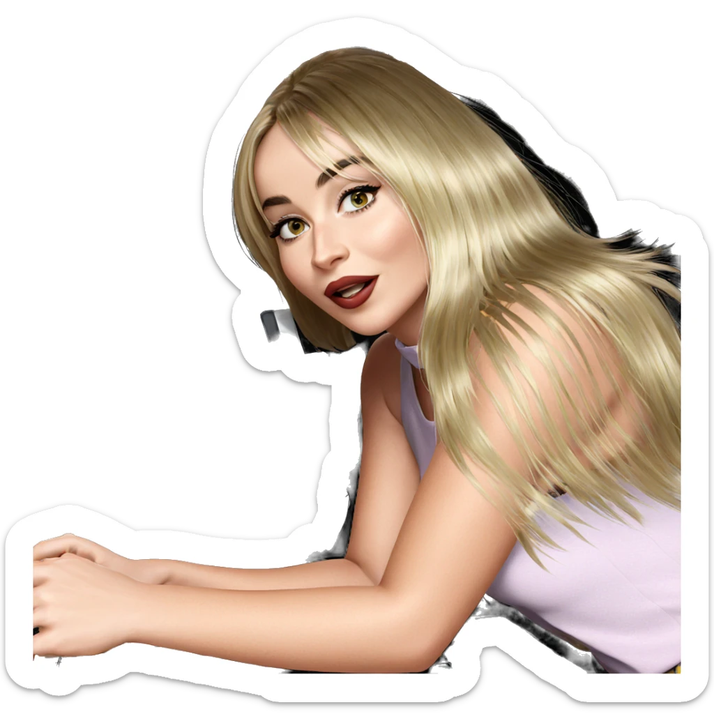 blonde girl with crown instrument sticker