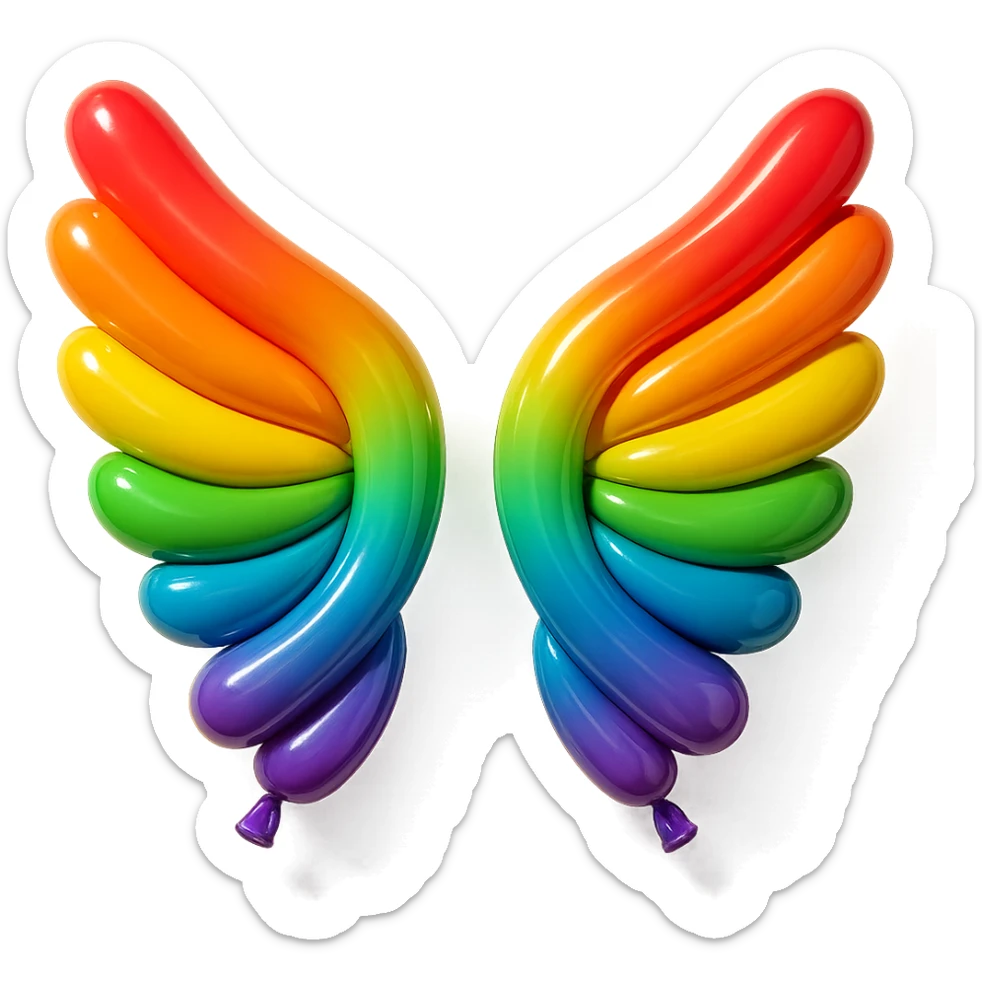 a pair of wings in balloon style sticker