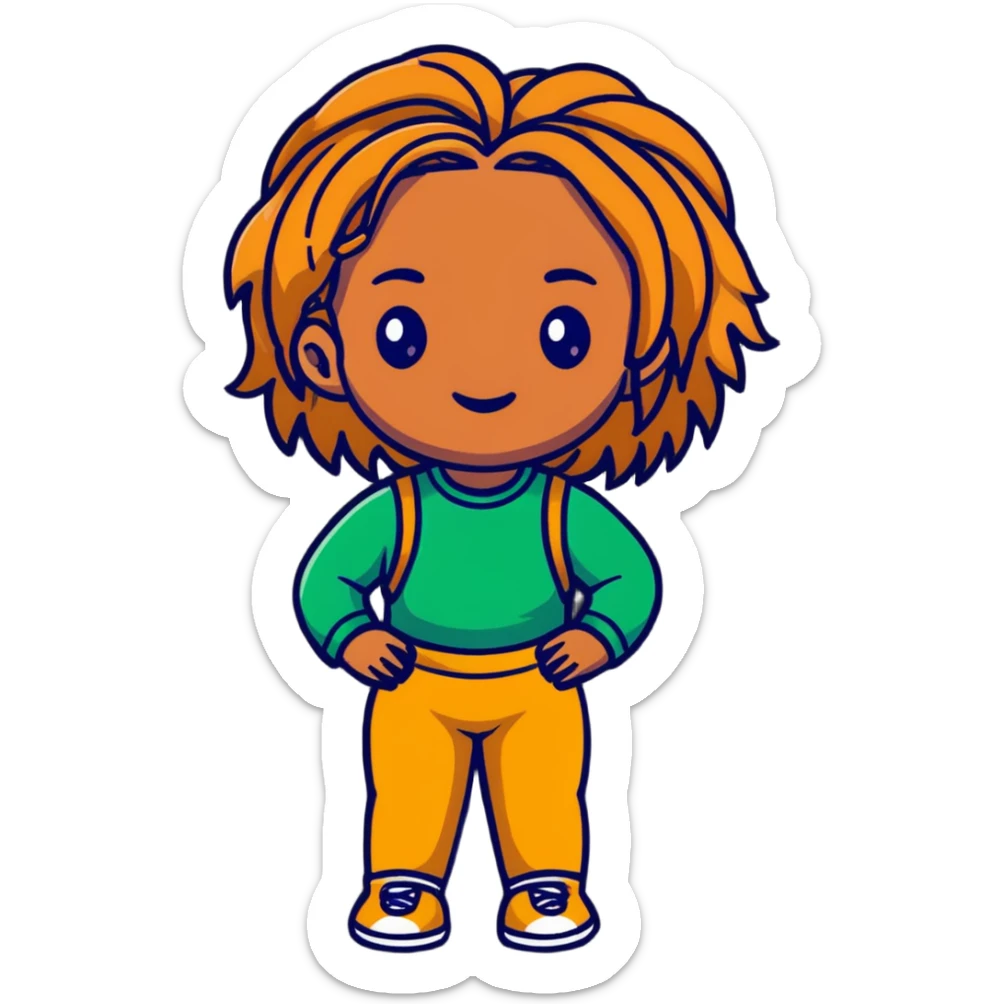 Caramel skin black girl with waist length locs sticker
