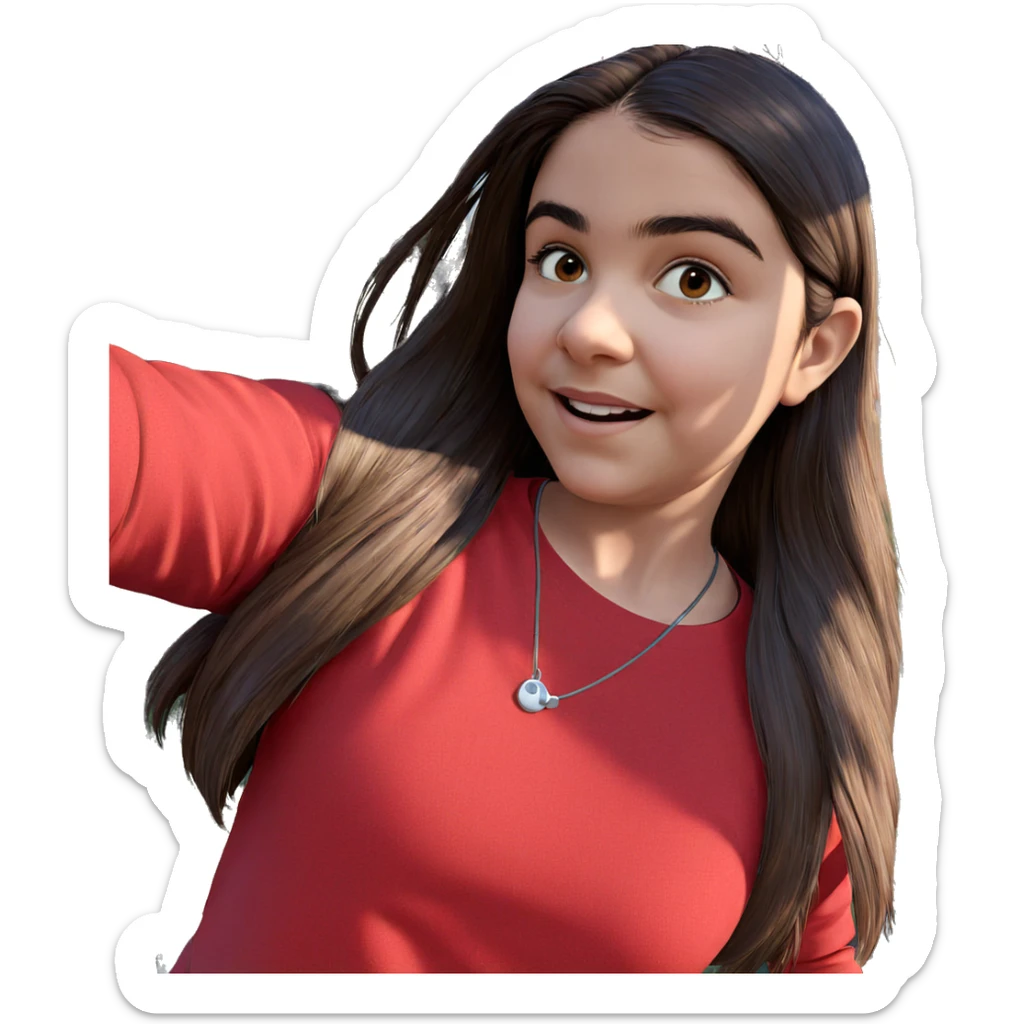 girl with brown hair outdoors sticker