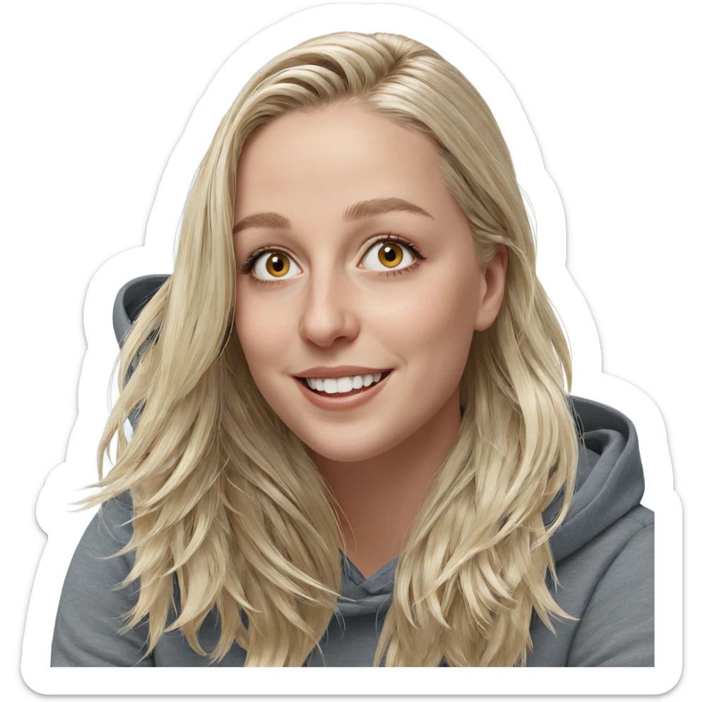 blonde girl smiling portrait sticker